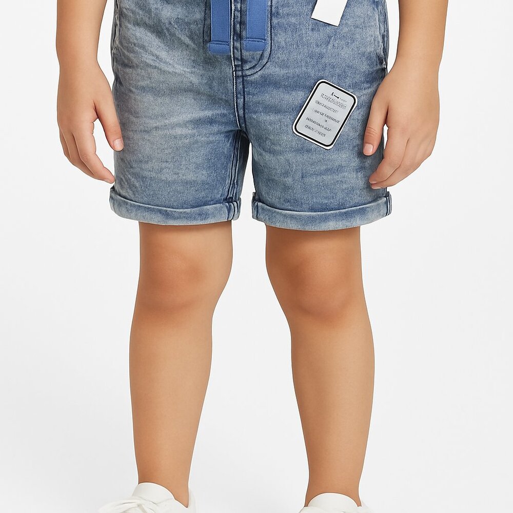 7 For All Mankind Luxe Sport Knit Denim Shorts Baby Boys Size 18 Months NEW